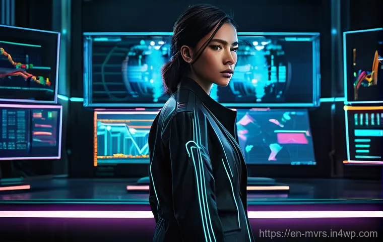 디지털 자산 거래소와 메타버스 - **Prompt:** A young, focused professional, gender-neutral, wearing a sleek, dark tech-suit with subt...